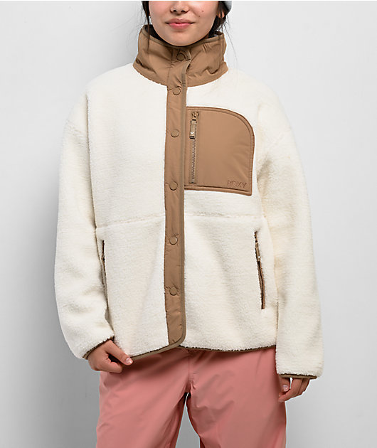 Roxy Axel Vanilla Sherpa Button Up Jacket | Zumiez