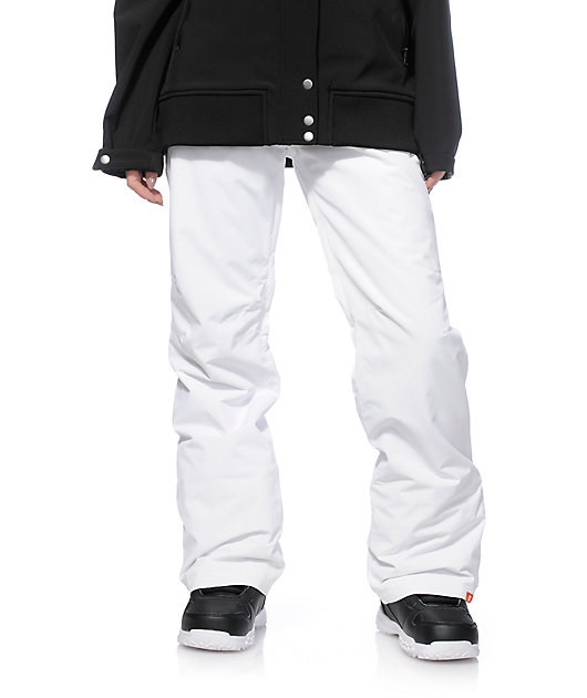 Roxy Backyard White 10k Snowboard Pants 