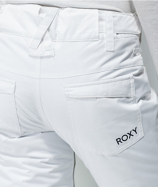 Roxy Backyard pantalones de snowboard blancos 10K