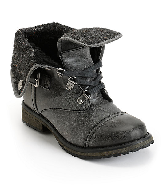 roxy combat boots black