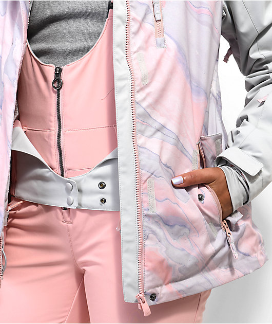 Roxy Jetty Colorblock Pink 10K Jacket Snowboard Grey & | Zumiez