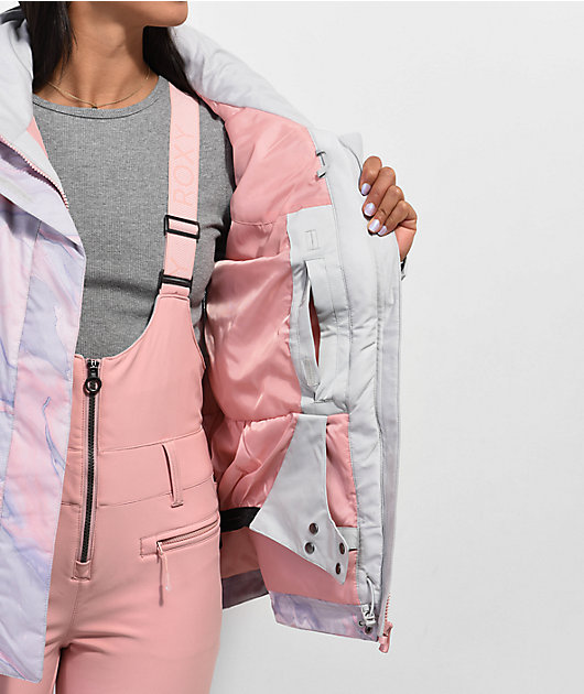Jacket Pink Jetty & Colorblock 10K Grey Snowboard Roxy | Zumiez