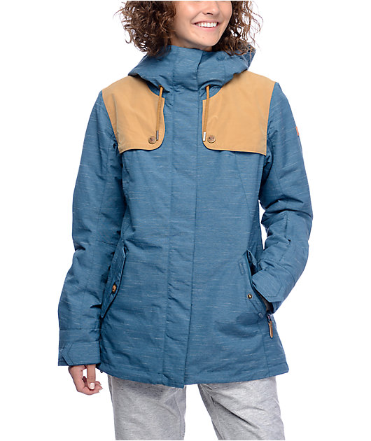 teal snowboarding jacket