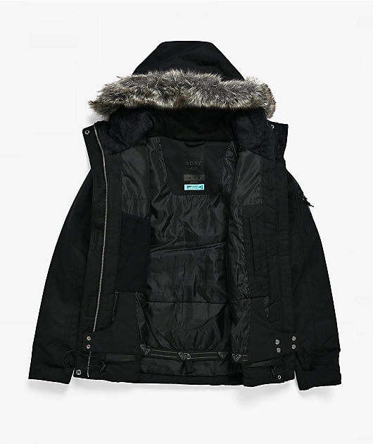 Roxy Meade Faux Fur Black 10K Snowboard Jacket
