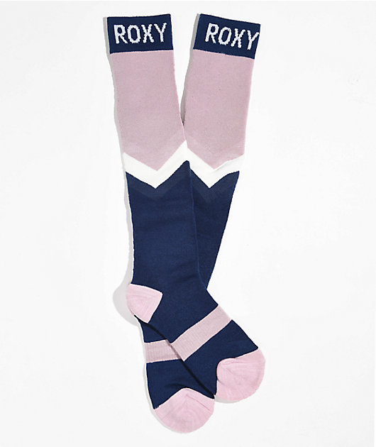 schouder Oefening amateur Roxy Misty Pink & Grey Snowboard Socks