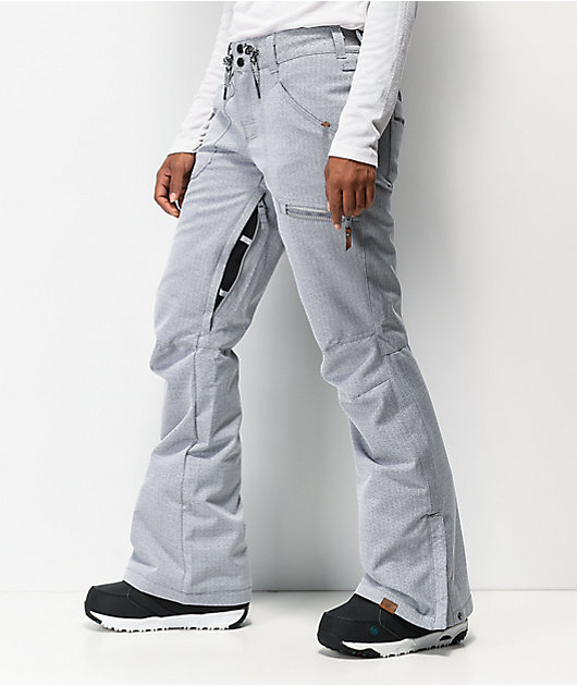 roxy nadia snowboard pants silver pink