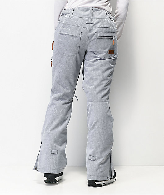 roxy nadia snowboard pants silver pink