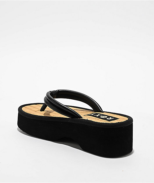 Roxy Ryana Black Platform Sandals