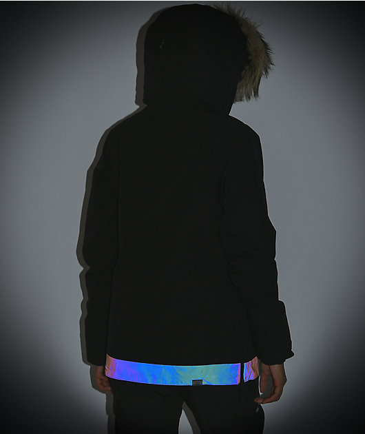 Roxy Shelter Black & Irridescent Anorak 10K Snowboard Jacket | Zumiez