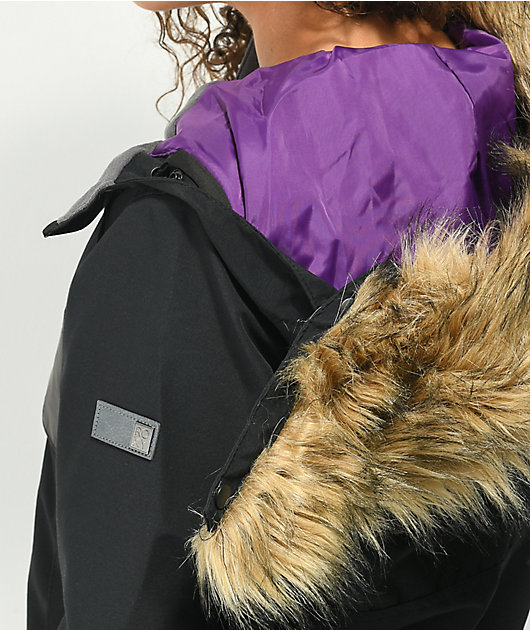 Roxy Shelter Black & Irridescent Anorak 10K Snowboard Jacket | Zumiez