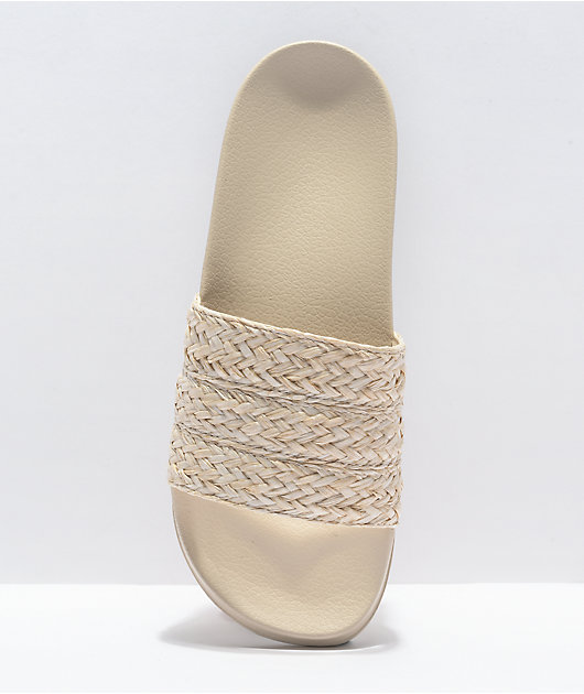 Roxy Slippy Jute & Straw Slide Sandals