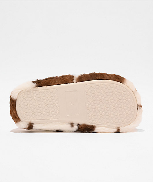 Roxy Sloane Cow Print Slippers