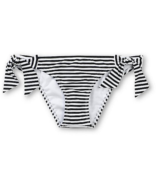 black and white striped swimsuit bottoms