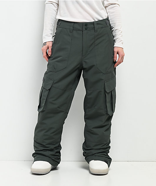 Roxy Trooper Green 10K Cargo Snowboard Pants Zumiez