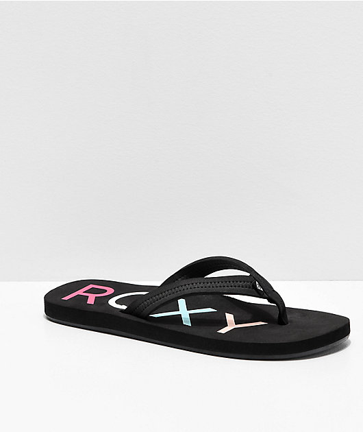 roxy black sandals