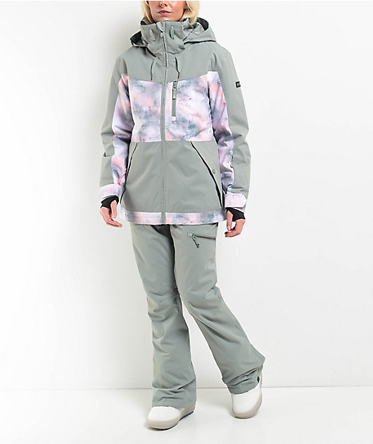 最新な Roxy Parka 10K Fog Mystery Pine Sea Presence Women's スノーボード