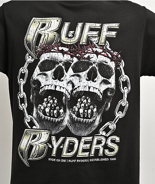 Ruff Ryders Skull And Bones Black T-Shirt