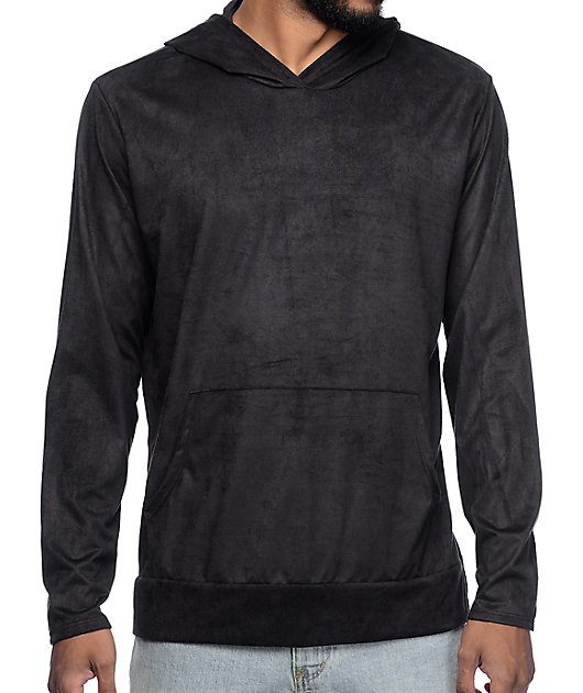 black suede hoodie