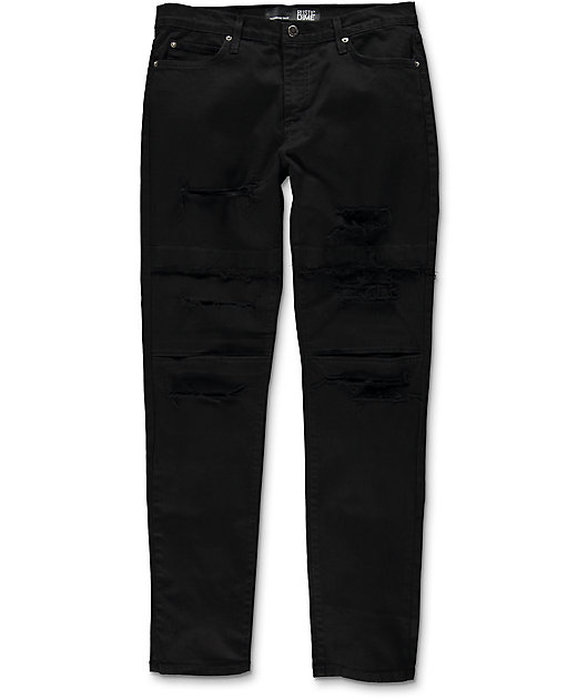 Rustic Dime Knee Seam Ripped Black Jeans Zumiez