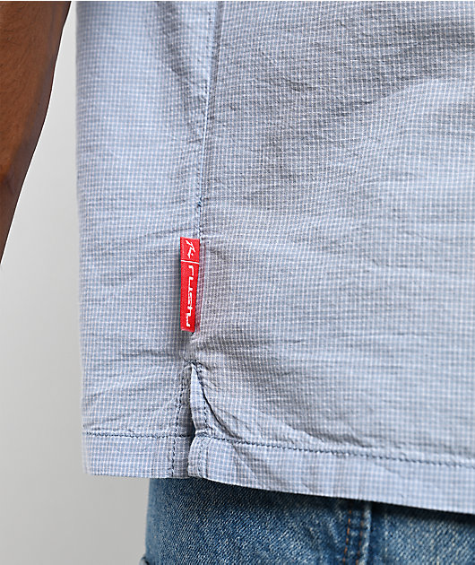 Rusty Crisis Light Blue Plaid Button Up Shirt