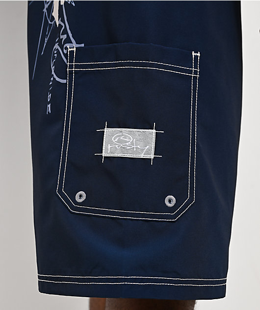 Rusty Crisis Navy Board Shorts