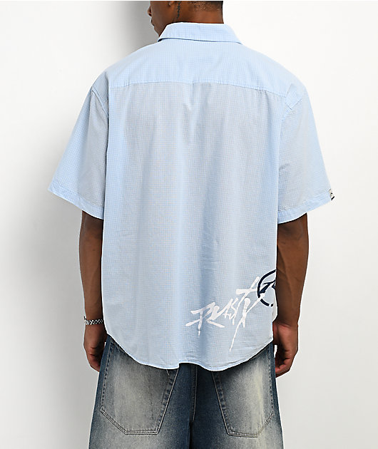 Rusty Hoodus Light Blue Plaid Button Up Shirt