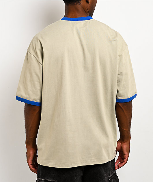Rusty Hyper Stone & Blue Heavyweight Ringer T-Shirt