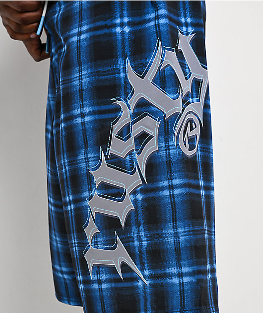 Rusty Riot Plaid Navy Board Shorts