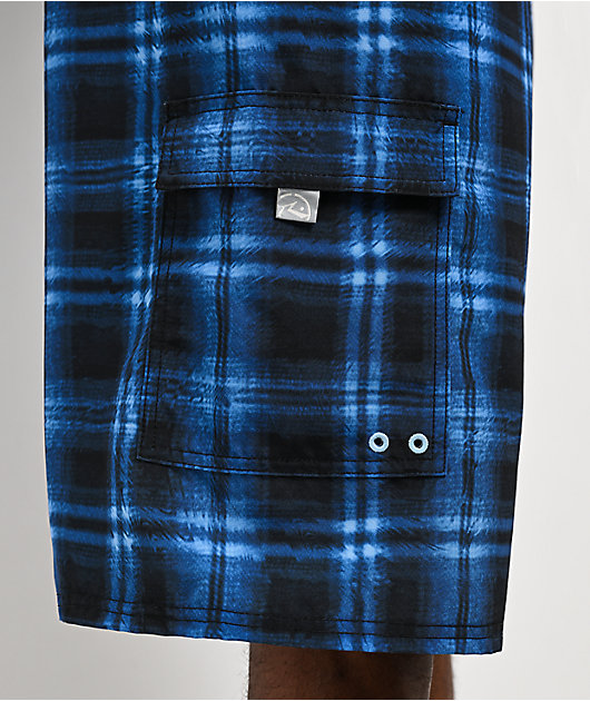 Rusty Riot Plaid Navy Board Shorts