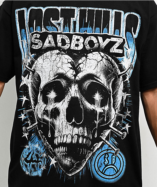 SAD BOYZ by Junior H X Lost Hills Nails Black T-Shirt | Zumiez