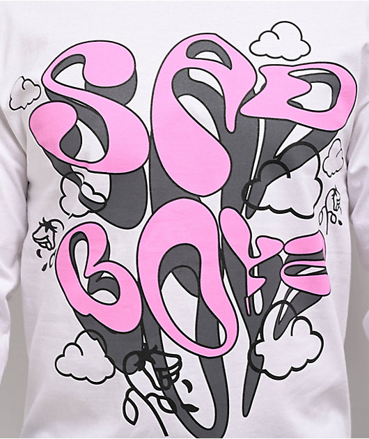 SAD BOYZ by Junior H Trippy Wiggles White Long Sleeve T