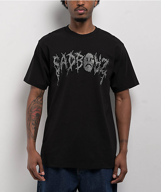 スーパーセール タイムセール 時間 Black Logo Rhinestone H Junior by SADBOYZ T-Shirt Zumiez | バッグ