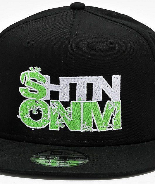 SHTNONM OG Black & Neon Green Snapback Hat