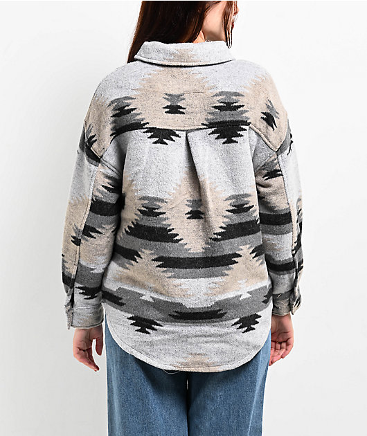 STACジャケット 26 International Aztech Grey Button Up Jacket | Zumiez