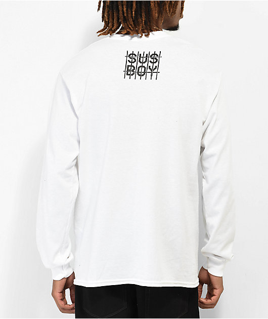 SUS BOY Black Letter White Long Sleeve T Shirt Zumiez