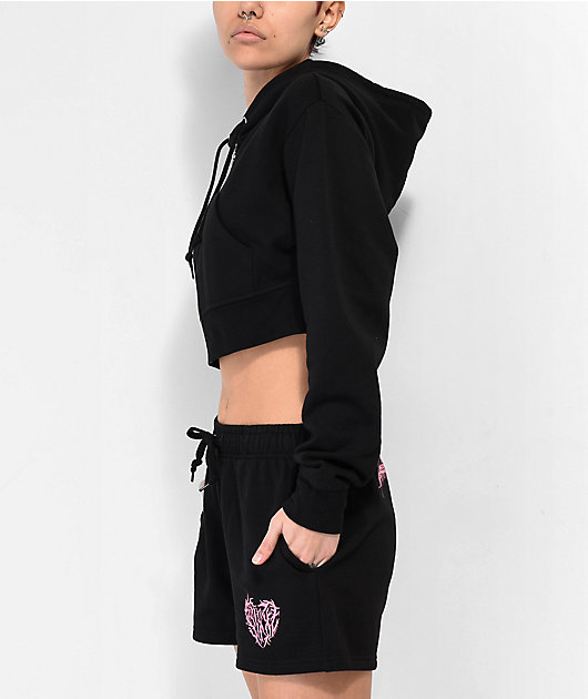 SWIXXZ Centipede Black Crop Zip Hoodie | Zumiez