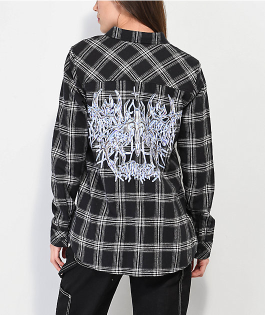 SWIXXZ Chrome Black & White Flannel Shirt | Zumiez