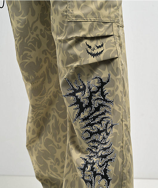 SWIXXZ Creepy Tan Cargo Parachute Pants | Zumiez