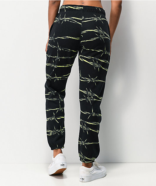SWIXXZ Entangled Black & Green Jogger Sweatpants SWIXXZ Entangled Black & Green Jogger Sweatpants