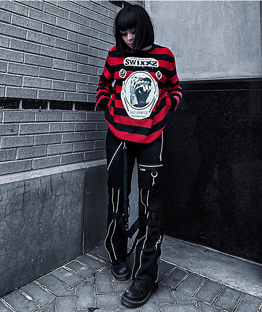 SWIXXZ Flash Sheet Red Crewneck Sweatshirt