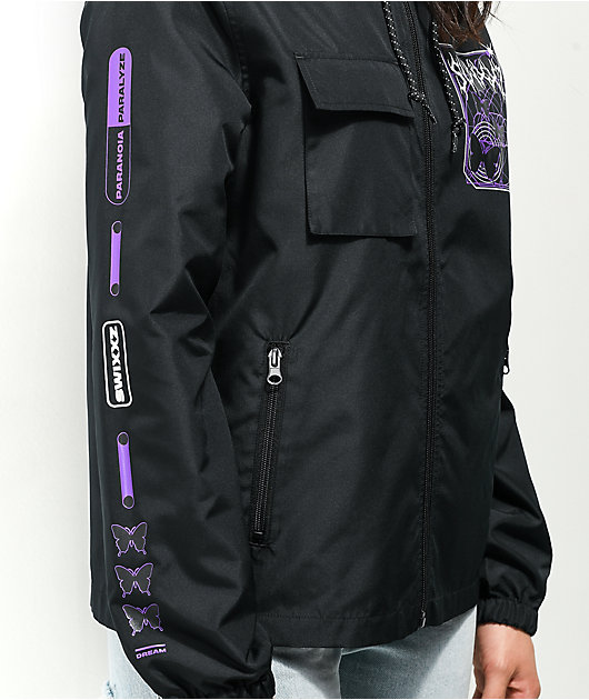 SWIXXZ Geometric Black Windbreaker Jacket | Zumiez