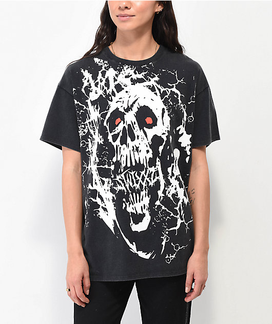 洋楽 G-SOUZ BLACK BOXX G-RAP W MIXX Vol.0 SWIXXZ Grunge Black Wash T-Shirt | Zumiez