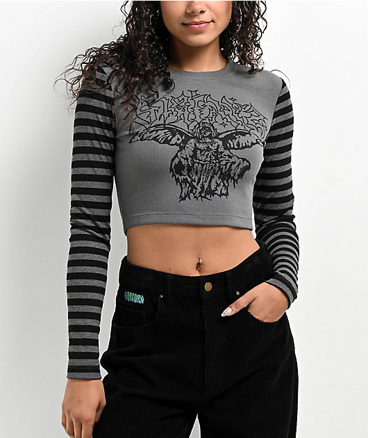 SWIXXZ Heavenly Grey Stripe Long Sleeve T-Shirt | Zumiez