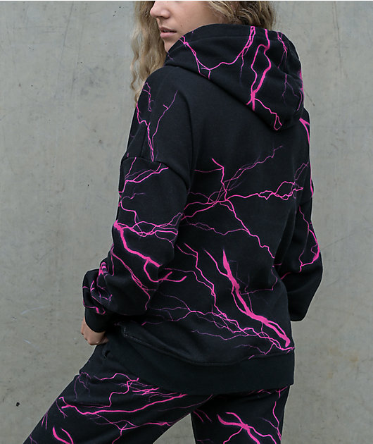 SWIXXZ Lightning Black & Pink Hoodie