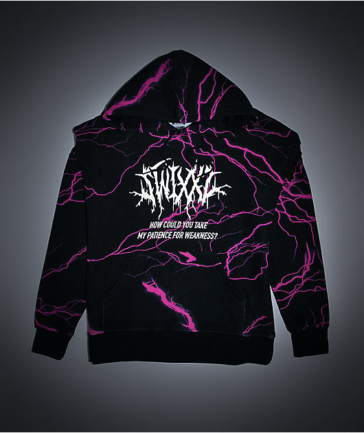 SWIXXZ Lightning Black & Pink Hoodie