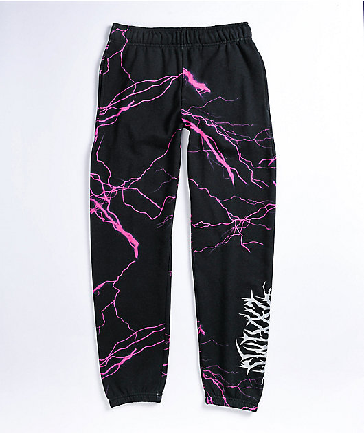 SWIXXZ Lightning Black & Pink Sweatpants