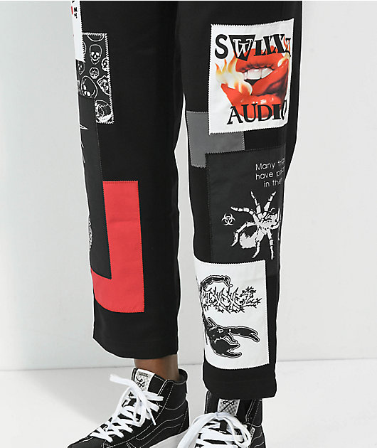 SWIXXZ Punk Patched Set Pantalones Negros