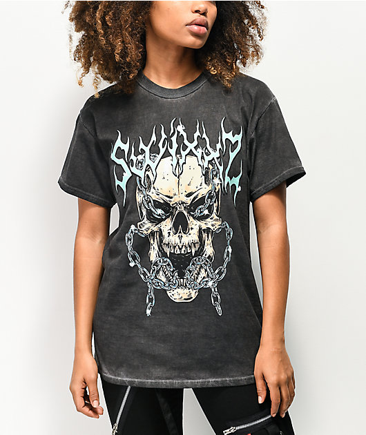 SWIXXZ Shackled Skull Black T-Shirt