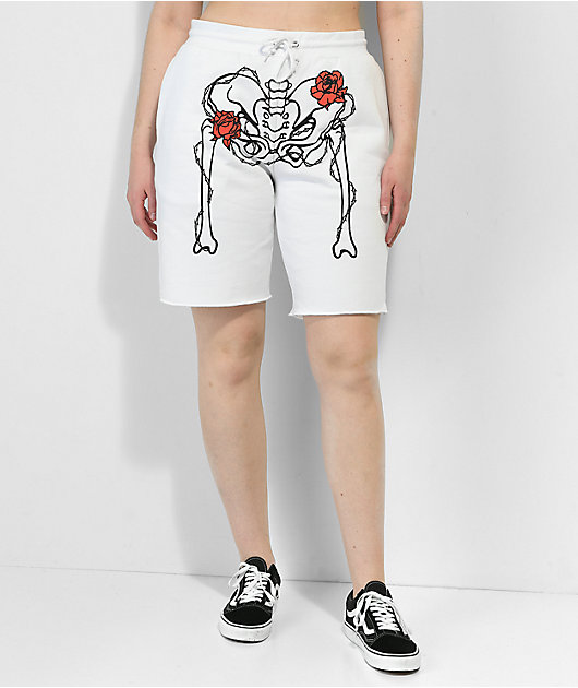 SWIXXZ Skeleton shorts de deporte blancos