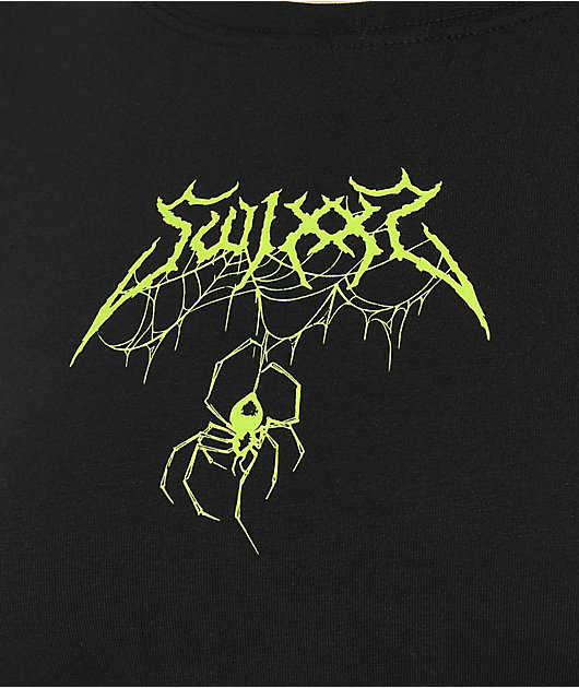SWIXXZ Spider Black Crop T-Shirt